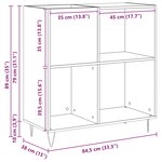 vidaXL Cabinet média chêne fait main 84 5x38x90 cm en bois d'ingénierie