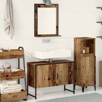 vidaXL Ensemble de mobilier de salle de bain avec porte 2 Pièces Marron