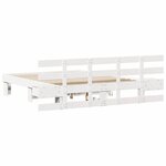 vidaXL Cadre de lit Blanc 140 x 200 cm Pin massif et pin massif