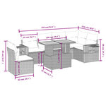 vidaXL Salon de jardin 7 Pièces avec coussins noir résine tressée