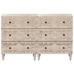 vidaXL Buffet 2 Pièces Blanc 60 x 33 5 x 75 cm Bois de mangue massif
