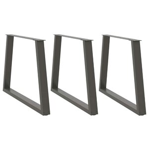 vidaXL Pieds de table à manger en forme de V 3 pièces Anthracite 90 x (72-73 3) cm Acier