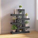 vidaXL Support à plantes Gris 85x25x109 5 cm Bois massif de pin