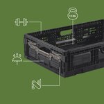 Pack and Move - Lot 3 Bacs Rangement Pliables - Charge 15 kg - 40 x 60 x 15 cm - Stockage Outillage - Rangement Facile - Robustes - 31L