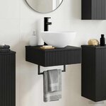 vidaXL Basin de lavage mural Noir 40 x 41 x 40 5 cm Bois d'ingénierie