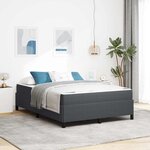 vidaXL Cadre de lit avec matelas Gris foncé 140 x 190 cm tissu