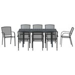 vidaXL Ensemble de salle à manger pour jardin 9 Pièces Anthracite Acier