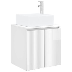 vidaXL Vanité de lavabo mural Blanc brillant 53 x 35 x 63 cm