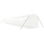 vidaXL Serre avec cadre en acier blanc 36 m² 18x2x2 m