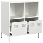 vidaXL Buffet blanc 68x39x73 5 cm acier laminé à froid