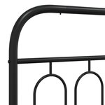vidaXL Cadre de lit métal sans matelas avec tête de lit noir 135x190cm