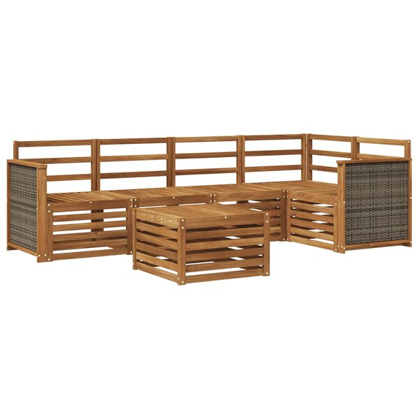 vidaXL Ensemble de canapés d'extérieur 5 pc Naturel