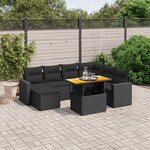 vidaXL Salon de jardin 8 Pièces avec coussins noir résine tressée