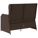 vidaXL Banc de jardin avec coussin Noir et blanc crème polyrotin