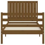 vidaXL Cadre de lit tête de lit marron miel 90x200 cm bois massif