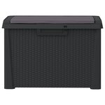 vidaXL Boîte de rangement jardin coussin de siège anthracite 125 L PP
