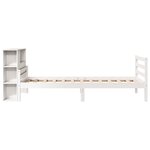 vidaXL Lit bibliothèque sans matelas blanc 100x200 cm bois pin massif