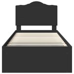 vidaXL Cadre de lit avec tête de lit Noir 90 x 190 cm Pin massif