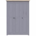 vidaXL Garde-robe 3 portes Gris 118x50x171 5 cm Pin Assortiment Panama
