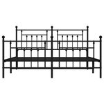 vidaXL Cadre de lit métal sans matelas avec pied de lit noir 180x200cm