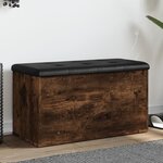 vidaXL Banc de rangement chêne fumé 82x42x45 cm Bois d'ingénierie