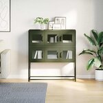 vidaXL Buffet vert olive 100 5x39x107 cm acier laminé à froid
