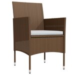 vidaXL Ensemble à manger de jardin coussins 5 Pièces Marron/noir