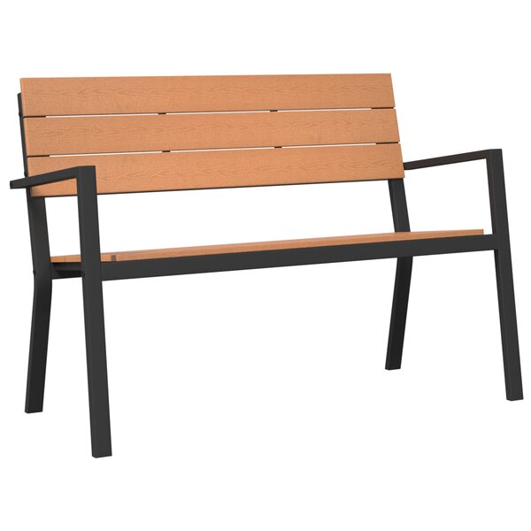 Banc de jardin vidaXL en acier et WPC marron et noir