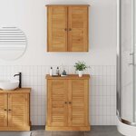 vidaXL Ensemble de mobilier de salle de bain avec étagère 2 Pièces Marron