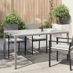 vidaXL Table de jardin 150x90x75 cm Verre trempé et poly rotin Gris