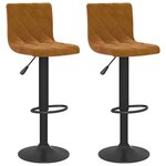 vidaXL Tabourets de bar lot de 2 marron velours