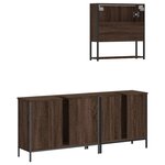 vidaXL Ensemble de meubles de salle de bain 3 Pièces Chêne marron