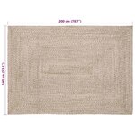 vidaXL Tapis de surface Naturel et Blanc 140 x 200 cm Jute