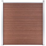 vidaXL Ensemble de clôture WPC 2 Carré + 1 Incliné 446 x 186 cm Marron