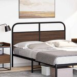 vidaXL Tête de lit chêne marron 140 cm acier et bois d'ingénierie