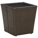 Set de Bistro de Jardin 3 Pièces avec Coussins en Poly Rattan Marron