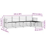 vidaXL Ensemble de canapés d'extérieur 5 pc Blanc Bois d'Acacia Massif