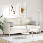 vidaXL Coussins d'accent 2 Pièces Gris nuage Ø 25 x 70 cm tissu