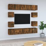 vidaXL Ensemble de meubles TV 10 Pièces Chêne fumé Bois d'ingénierie