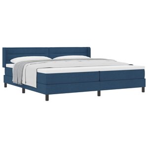 vidaXL Lit à ressorts avec matelas Bleu 200 x 200 cm Polyester