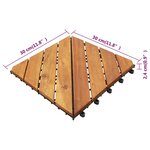 vidaXL Carreau de terrasse 20 Pièces Marron 30 x 30 cm Bois d'acacia