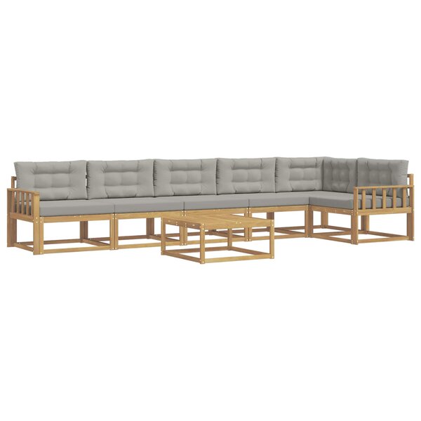 vidaXL Ensemble de canapés d'extérieur 7 pc Blanc et gris clair