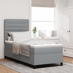 vidaXL Lit à ressort avec matelas & LED Gris clair 90x200 cm Tissu