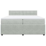 vidaXL Sommier à lattes de lit et matelas Gris clair 200x200cm Velours