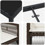 Ensemble de Salle à Manger de Jardin de 5 Pièces avec Coussins Marron Poly Rattan