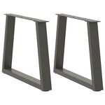 vidaXL Pieds de table basse en forme de V  2 pièces  anthracite  50 x (42-43 3) cm  acier
