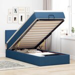 vidaXL Cadre de lit ottoman avec matelas bleu 90x190 cm tissu