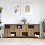 vidaXL Buffets 3 Pièces Chêne artisanal