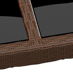 vidaXL Table de jardin avec dessus en verre Marron 200x150x75 cm Rotin