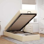 vidaXL Cadre de lit avec matelas avec matelas 2 Pièces Crème tissu
